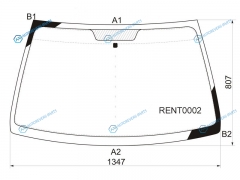 RENT0002 Стекло лобовое RENAULT CLIO II 35D 98-06  SYMBOL 4D 02-08