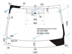 MEGANE-09-VCP LFWX Стекло лобовое RENAULT FLUENCE 10-17RENAULT MEGANE 5D HBKWGN 08-16