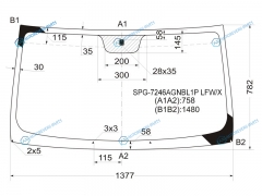 SPG-7246AGNBL1P LFWX Стекло лобовое RENAULT KANGOO 97-07