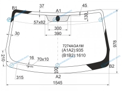 7274AGA1M Стекло лобовое RENAULT KANGOO II 07-