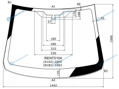 RENT0104 Стекло лобовое RENAULT KAPTUR 5D 16-