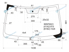 RENT0023 Стекло лобовое RENAULT LOGAN 04-13  LADA LARGUS 12-