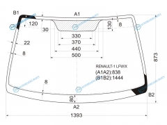 RENAULT-1 LFWX Стекло лобовое RENAULT MEGANE 45D 96-03