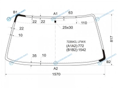 7226ACL LFWX Стекло лобовое RENAULT R25 4D SED84-92