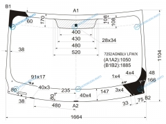 7252AGNBLV LFWX Стекло лобовое RENAULT TRAFICOPEL VIVARONISSAN PRIMASTAR 01-14