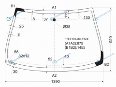 TOLEDO-98 LFWX Стекло лобовое SEAT LEONTOLEDO 4D SED 99-05