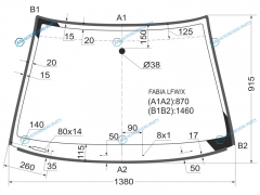 FABIA LFWX Стекло лобовое SKODA 45D 99-07
