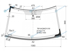 7811AGNGYVW Стекло лобовое SKODA FABIA II 07-14 ROOMSTER 06-15