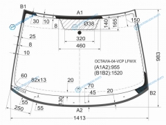 OCTAVIA-04-VCP LFWX Стекло лобовое SKODA OCTAVIA II 04-13