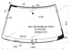 SPG-7807AGNBLVW LFWX Стекло лобовое SKODA OCTAVIA TOUR 45D 96-11
