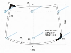 5350AGNBL LFWX Стекло лобовое SMART FORTWO MICRO 2D 1998-