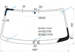 MUSSO LFWX Стекло лобовое SSANGYONG 93-05ROAD PARTNER (ТАГАЗ) 08-11