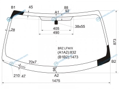 BRZ LFWX Стекло лобовое SUBARU 2D 12-16 TOYOTA GT 86 12-