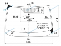 ZR1-CP LFWX Стекло лобовое SUBARU IMPREZA 45D 07-11