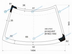 44B LFWX Стекло лобовое SUBARU LEGACY 45D 89-93