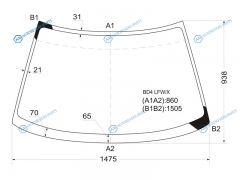 BD4 LFWX Стекло лобовое SUBARU LEGACY 45D 93-98