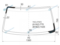YK2 LFWX Стекло лобовое SUZUKI WAGON RWAGON R SOLIO 5D 00-05OPEL AGILA MPV 00-08