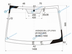 AVENSIS-09-L-CP LFWX Стекло лобовое TOYOTA AVENSIS 45D 08-18