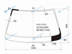 SV22 LFWX Стекло лобовое TOYOTA CAMRY & VISTA HARDTOP 86-90