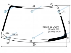 KE120-CL LFWX Стекло лобовое TOYOTA COROLLA 345D SPRINTER 4DSPRINTER CARIB E11 95-00