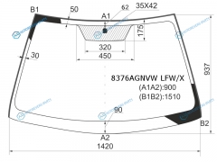 8376AGNVW LFWX Стекло лобовое TOYOTA COROLLA 4D 06-13