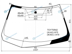 TOYT0542 Стекло лобовое TOYOTA COROLLA AXIOFIELDER 45D 12-
