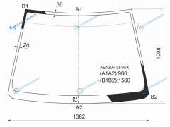 AE120F LFWX Стекло лобовое TOYOTA COROLLA SPACIO 01-07VERSO 01-04