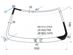 MS131H LFWX Стекло лобовое TOYOTA CROWN 4D HARDTOP 87-95