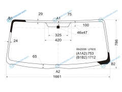 RH200W LFWX Стекло лобовое TOYOTA HIACE ( широкая кабина) H20 04-