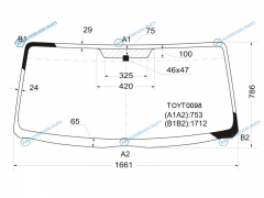 TOYT0098 Стекло лобовое TOYOTA HIACE ( широкая кабина) H20 04-