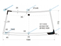 56111-60292 Стекло лобовое TOYOTA LAND CRUISER 100 98-07
