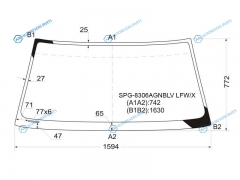 SPG-8306AGNBLV LFWX Стекло лобовое TOYOTA LAND CRUISER 100 98-07