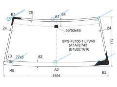 SPG-FJ100-1 LFWX Стекло лобовое TOYOTA LAND CRUISER J100LEXUS LX470 98-07