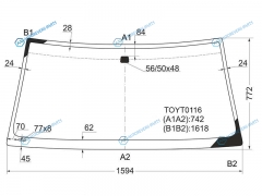 TOYT0116 Стекло лобовое TOYOTA LAND CRUISER J100LEXUS LX470 98-07