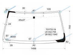 TOYT0119 Стекло лобовое TOYOTA LAND CRUISER PRADO 35DLEXUS GX470 02-09