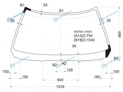 RX70H LFWX Стекло лобовое TOYOTA MARK IICHASER HT 84-88