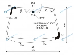 SPG-NZT260-R-CP-CL LFWX Стекло лобовое TOYOTA PREMIOALLION 07-