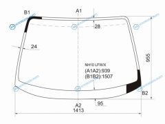 NH10 LFWX Стекло лобовое TOYOTA PRIUS NHW11 4D SED 97-03