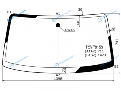 TOYT0153 Стекло лобовое TOYOTA PROBOXSUCCEED NCP5 02-