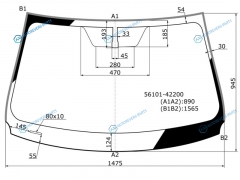 56101-42200 Стекло лобовое TOYOTA RAV4 C4 13-19