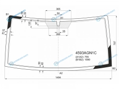 4593AGN1C Стекло лобовое UAZ PATRIOT 15-