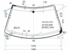 GOLF-99 LFWX Стекло лобовое VOLKSWAGEN GOLF IV 345D 97-03  BORAJETTA 4D 98-06