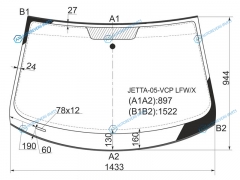 JETTA-05-VCP LFWX Стекло лобовое VOLKSWAGEN JETTA 4D5D 06-10