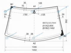 BEETLE-02 LFWX Стекло лобовое VOLKSWAGEN NEW BEETLE (ЖУК) 2D HBK 98-05