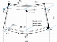 POLO-02 LFWX Стекло лобовое VOLKSWAGEN POLO IV 35D HBK 01-09
