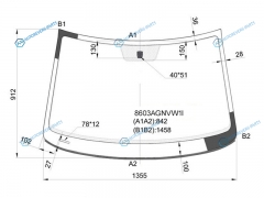 8603AGNVW1I Стекло лобовое VOLKSWAGEN POLO SEDAN 10-15 (пятак 9 см от верха)