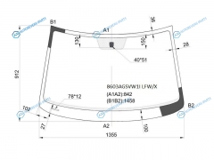 8603AGSVW1I LFWX Стекло лобовое VOLKSWAGEN POLO SEDAN 10-15 (пятак 9 см от верха)