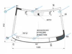 8603AGSVW1I Стекло лобовое VOLKSWAGEN POLO SEDAN 10-15 (пятак 9 см от верха)