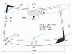 POLO-10-VCP LFWX Стекло лобовое VOLKSWAGEN POLO V 35D HBK 09-4D SED 15-