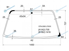 STN-2000 LFWX Стекло лобовое VOLKSWAGEN SANTANA 4D SED 00-06